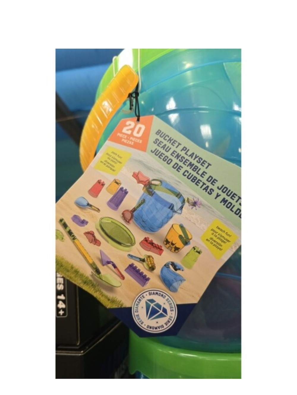 Diamond Series 20 Piece Bucket Playset Sandbox Toys for Ages 3-7 Years
